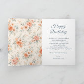 Carte Anniversaire de Tortue Florale (Intérieur)