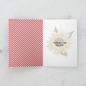 Carte anniversaire de tournesol en rouge et blanc en vic (Intérieur)