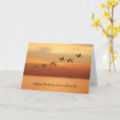 Carte Anniversaire, de tous, Oies du Canada en vol (Fleur jaune)