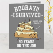 Carte Anniversaire de Travail d'Appréciation des Employé (Fleur jaune)