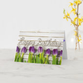 Carte anniversaire de tulipe (Fleur jaune)
