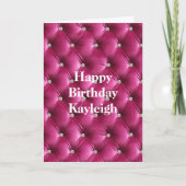 Carte Anniversaire de velours rose chaud (Devant)