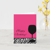 Carte anniversaire de vin de zèbre (Fleur jaune)