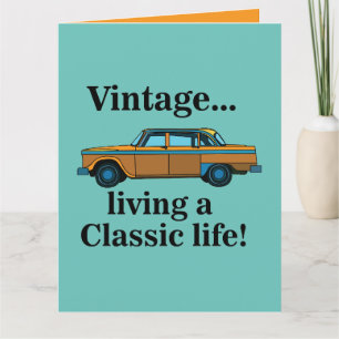Carte Anniversaire de voiture classique vintage