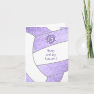 Carte anniversaire de volley-ball violet