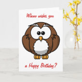 Carte Anniversaire de Wise Owl (Fleur jaune)