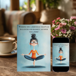 Carte Anniversaire de Yoga Amusant