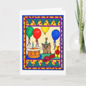 CARTE ANNIVERSAIRE DE YORKIE (Devant)