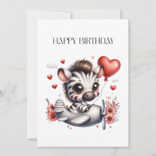 Carte Anniversaire de Zebra Pilot