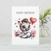 Carte Anniversaire de Zebra Pilot (Debout devant)