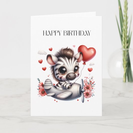 Carte Anniversaire de Zebra Pilot (Devant)