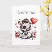 Carte Anniversaire de Zebra Pilot (Fleur jaune)