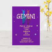 Carte Anniversaire de zodiaque de Gémeaux (Fleur jaune)