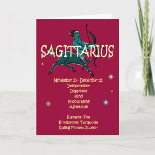 Carte Anniversaire de zodiaque de Sagittaire
