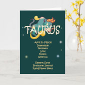 Carte Anniversaire de zodiaque de Taureau (Fleur jaune)