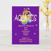 Carte Anniversaire de zodiaque de Verseau (Fleur jaune)