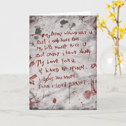 Carte anniversaire de zombie (Fleur jaune)