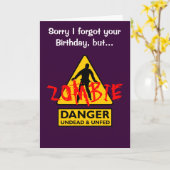 Carte Anniversaire de Zombie Undead et Unfed (Fleur jaune)