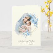 Carte Anniversaire Décès Perte Jésus et Marie  (Fleur jaune)