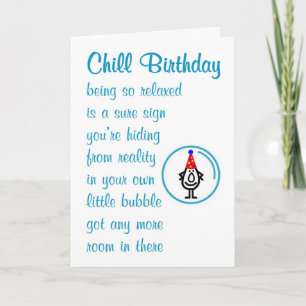 Carte Anniversaire décontracté Un poème drôle de joyeux 