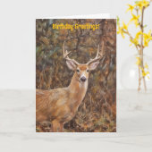 Carte Anniversaire Deer Buck Antlers (Fleur jaune)
