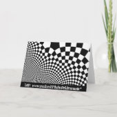 Carte Anniversaire déformé noir et blanc punk de damier (Dos)