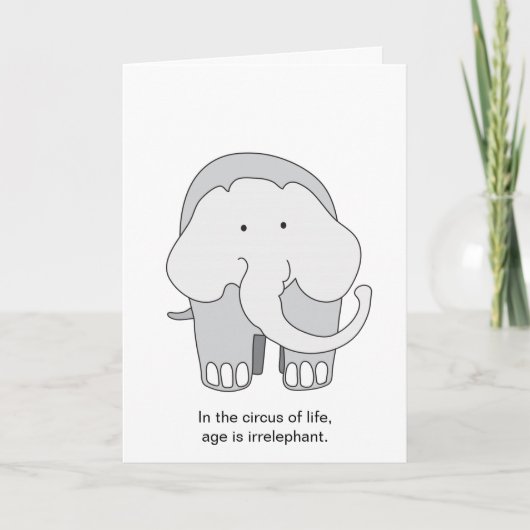 Carte Anniversaire d'éléphant (Devant)