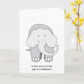 Carte Anniversaire d'éléphant (Fleur jaune)