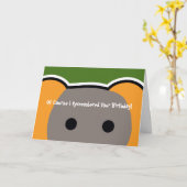 Carte Anniversaire d'éléphant formé par main (Fleur jaune)