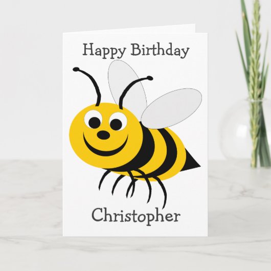 Carte Anniversaire des abeilles de miel (Devant)