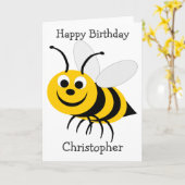 Carte Anniversaire des abeilles de miel (Fleur jaune)