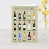 Carte Anniversaire des amateurs de vin (Fleur jaune)