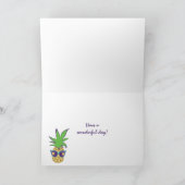 Carte Anniversaire des ananas avec lunettes de soleil (Intérieur)