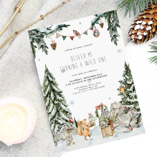 Carte Anniversaire des bois d'hiver enchantés