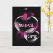 Carte Anniversaire des bulles cardiaques sur le noir (Fleur jaune)