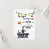 Carte Anniversaire des caissiers (Devant/Arrière en situation)