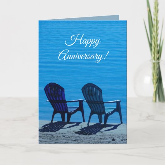 Carte Anniversaire des chaises de plage modifiables (Devant)
