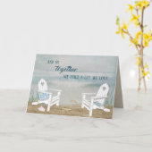 Carte Anniversaire des chaises de plage pour conjoint (Fleur jaune)