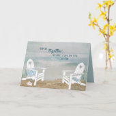 Carte Anniversaire des chaises de plage pour conjoint (Fleur jaune)