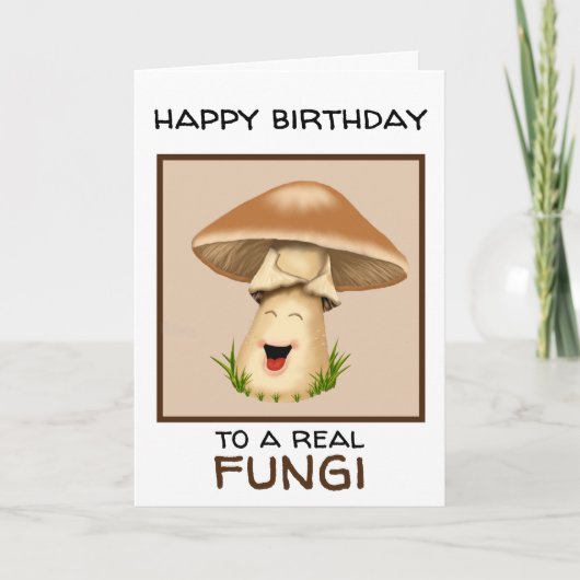 Carte Anniversaire des champignons (Devant)