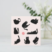 Carte Anniversaire des chats noirs soyeux (Debout devant)