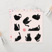 Carte Anniversaire des chats noirs soyeux (Devant/Arrière en situation)