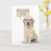 Carte Anniversaire des chiots Golden Retriever (Fleur jaune)