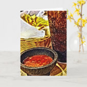 Carte Anniversaire des chips et de la salsa (Fleur jaune)