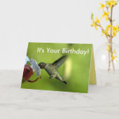 Carte Anniversaire des colibris (Fleur jaune)
