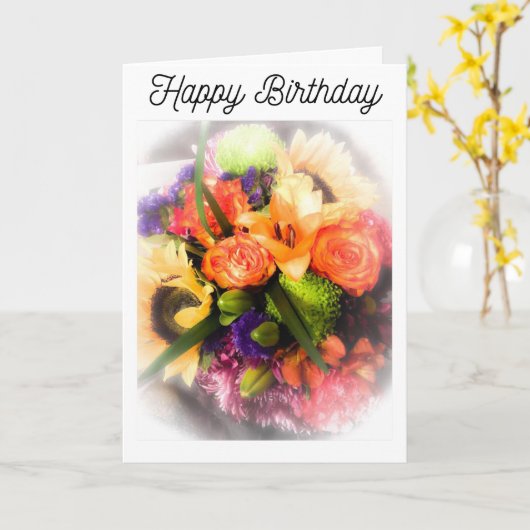 Carte Anniversaire des congés d'automne (Fleur jaune)