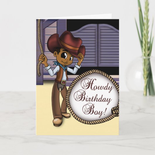 Carte Anniversaire des Cowboys afro-américains (Devant)