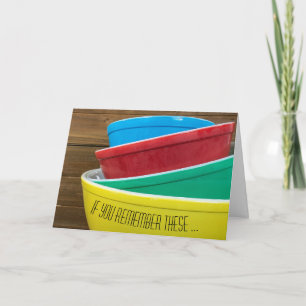 Carte Anniversaire des cuvettes de mixage rétro