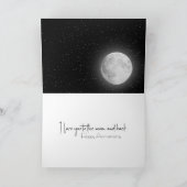 Carte Anniversaire des cygnes blancs avec lune (Intérieur)