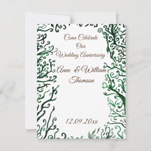 Carte Anniversaire des éléments botaniques (Devant)